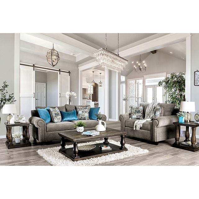  Furniture of America Mott Stationary Fabric Sofa SM6155-SF IMAGE 2