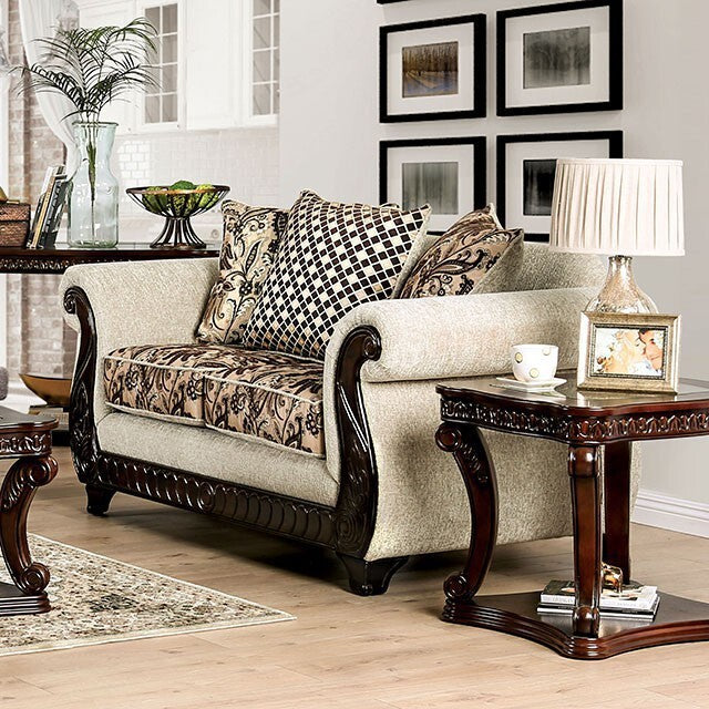  Furniture of America Caldiran Stationary Fabric Loveseat SM6426-LV IMAGE 1
