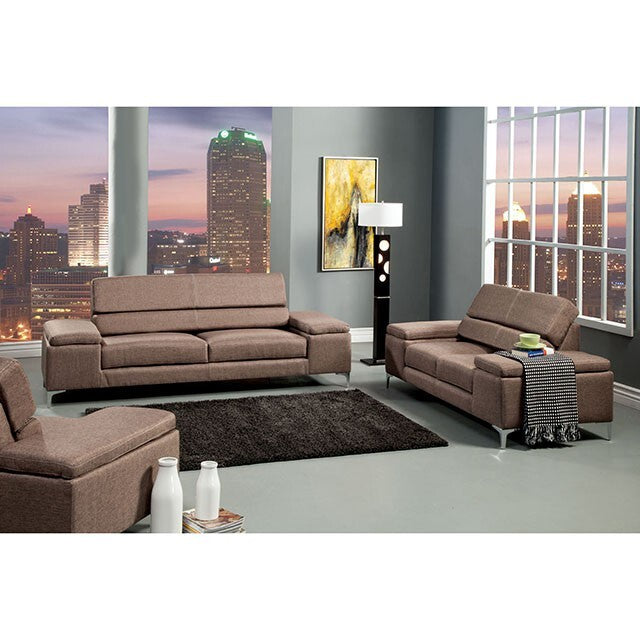  Furniture of America Rhodes Stationary Fabric Loveseat SM6605BR-LV IMAGE 2