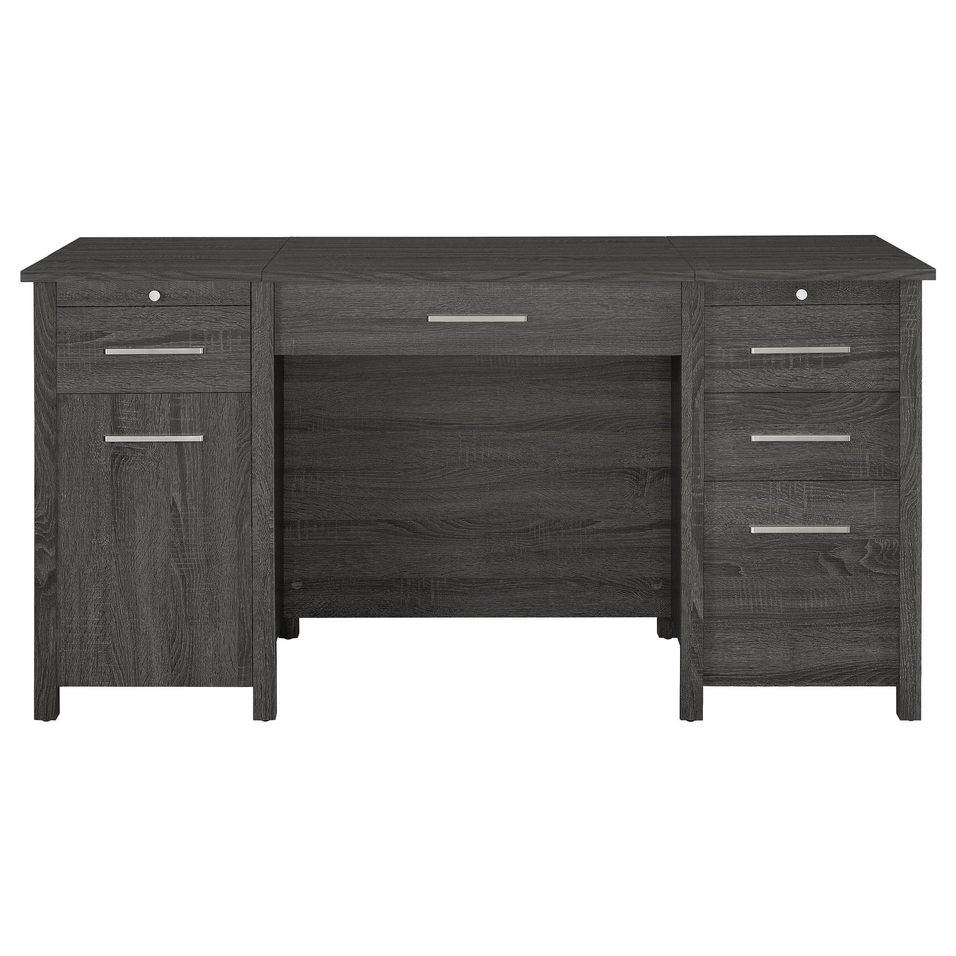  Coaster Furniture Dylan 801576 60-inch 4-Drawer Lift Top Office Desk - Weathered Grey IMAGE 3