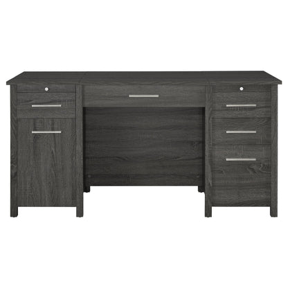  Coaster Furniture Dylan 801576 60-inch 4-Drawer Lift Top Office Desk - Weathered Grey IMAGE 3
