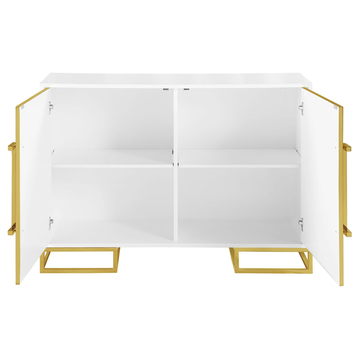 Coaster Furniture Elsa 959594 2-door Wood Storage Accent Cabinet - White and Gold IMAGE 3