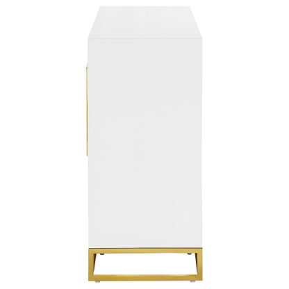 Coaster Furniture Elsa 959594 2-door Wood Storage Accent Cabinet - White and Gold IMAGE 5