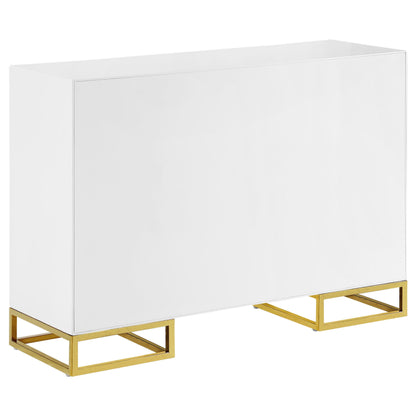 Coaster Furniture Elsa 959594 2-door Wood Storage Accent Cabinet - White and Gold IMAGE 6