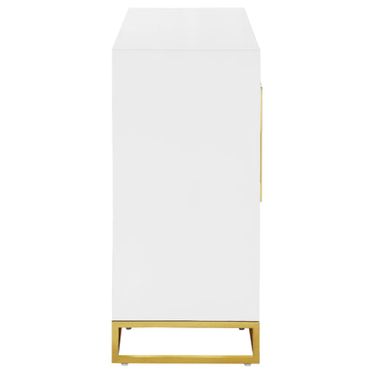 Coaster Furniture Elsa 959594 2-door Wood Storage Accent Cabinet - White and Gold IMAGE 9