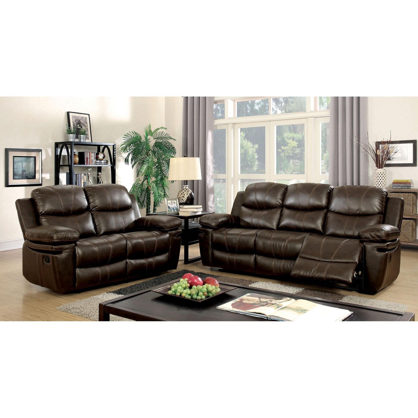  Furniture of America Listowel Bonded Leather Recliner CM6992-CH IMAGE 2