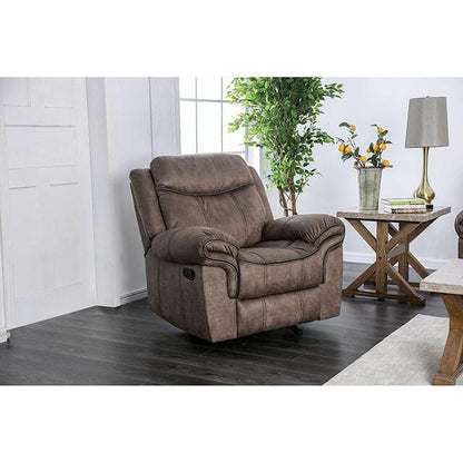  Furniture of America Celia Leather Look Recliner CM6583-CH IMAGE 1