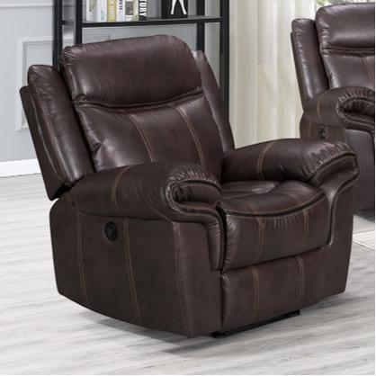 Generation Trade Boulder 689522 Glider Recliner - Brown IMAGE 1