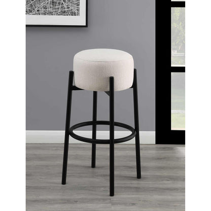  Coaster Furniture Leonard 182176 Upholstered Backless Bar Stool - White IMAGE 2