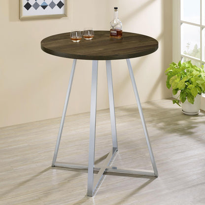 Coaster Furniture Burkhart 183516 Round 35-inch Pub Height Bistro Bar Table - Brown Oak IMAGE 4
