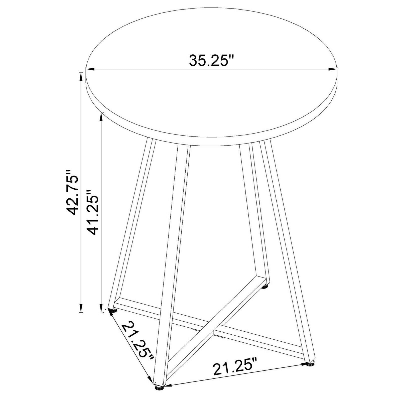 Coaster Furniture Burkhart 183516 Round 35-inch Pub Height Bistro Bar Table - Brown Oak IMAGE 6
