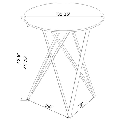Coaster Furniture Bexter 183526 Round 35-inch Faux Marble Bistro Bar Table - Chrome IMAGE 7