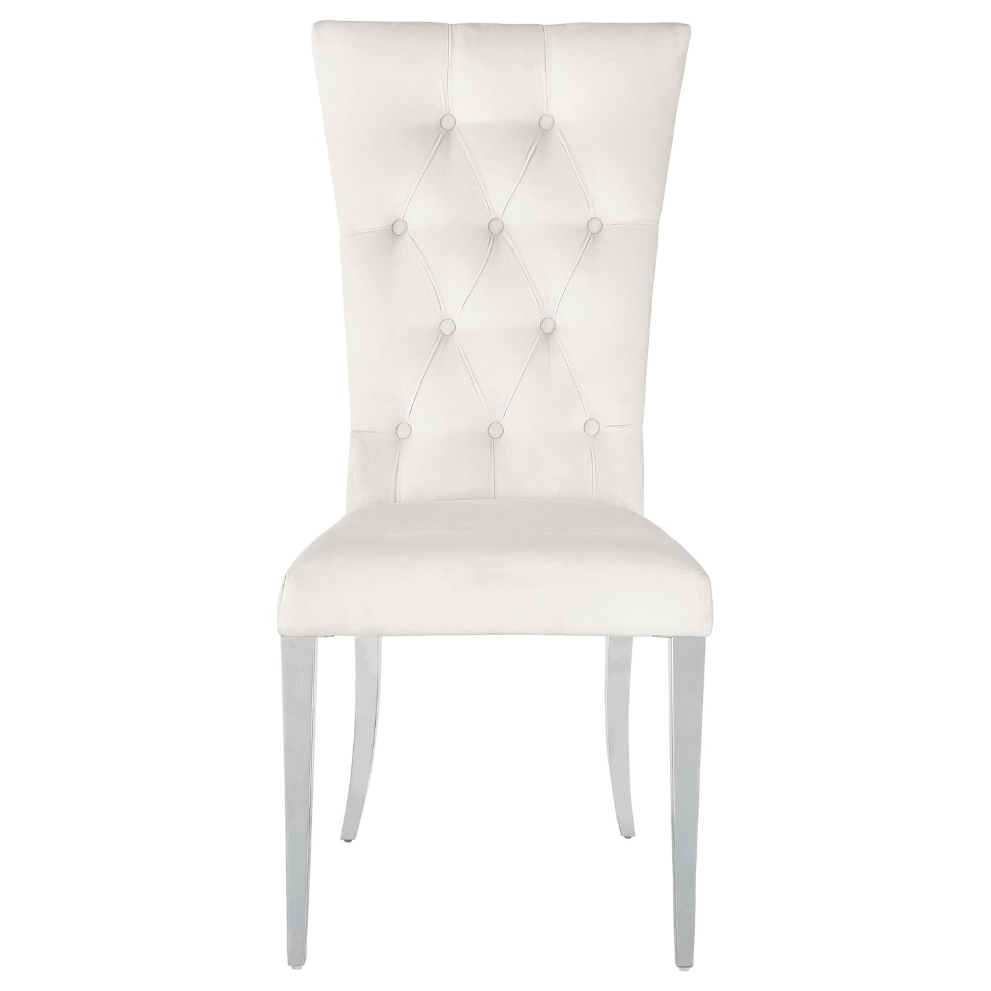 Coaster Furniture Kerwin 111102 Velvet Upholstered Dining Side Chair - White IMAGE 2