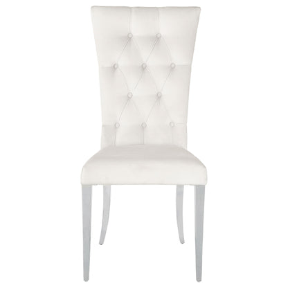 Coaster Furniture Kerwin 111102 Velvet Upholstered Dining Side Chair - White IMAGE 2