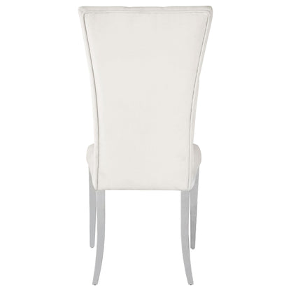 Coaster Furniture Kerwin 111102 Velvet Upholstered Dining Side Chair - White IMAGE 6
