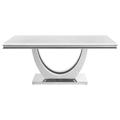 Coaster Furniture Kerwin 111101 Rectangular 71-inch Stone Top Dining Table - White IMAGE 2