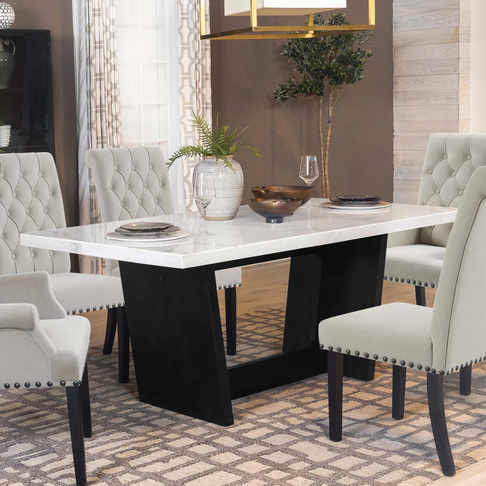 Coaster Furniture Osborne 115511 72-inch Marble Top Dining Table - Rustic Espresso IMAGE 6