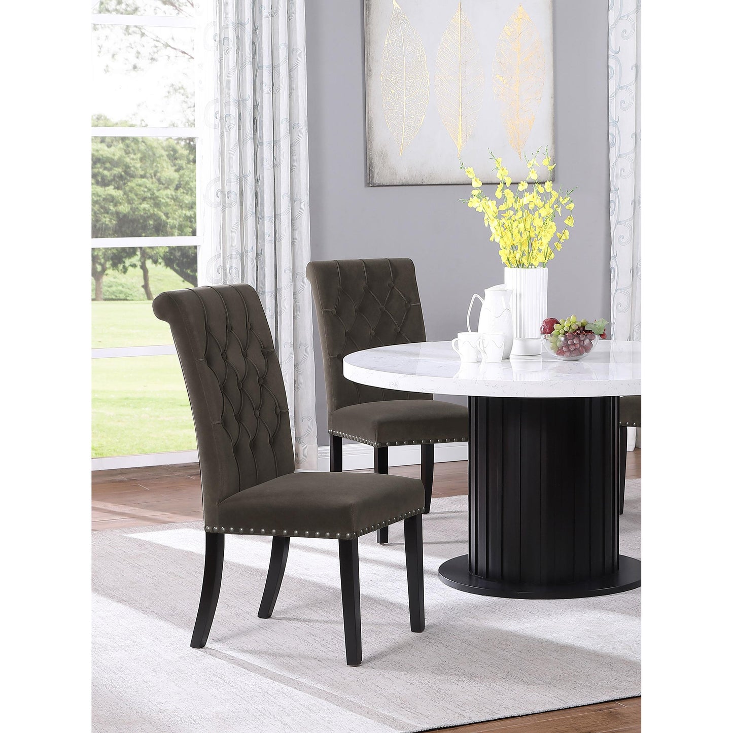 Coaster Furniture Alana 115172 Velvet Upholstered Dining Side Chair - Brown IMAGE 8