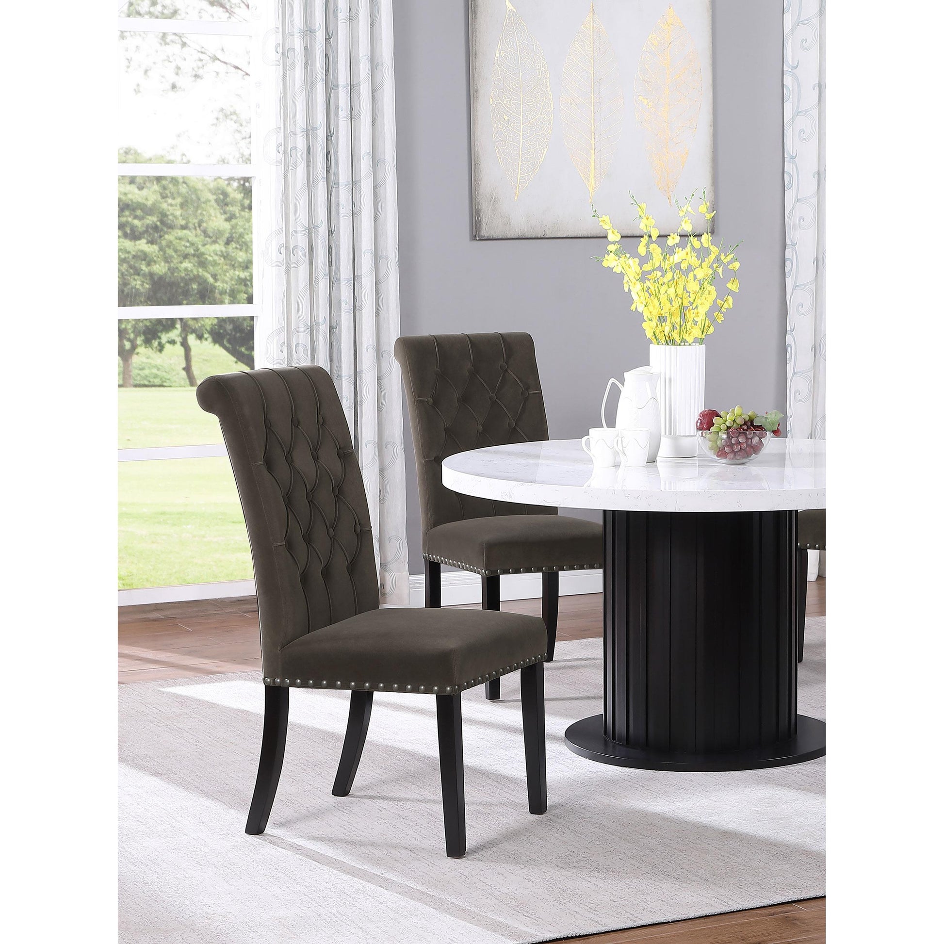 Coaster Furniture Alana 115172 Velvet Upholstered Dining Side Chair - Brown IMAGE 8