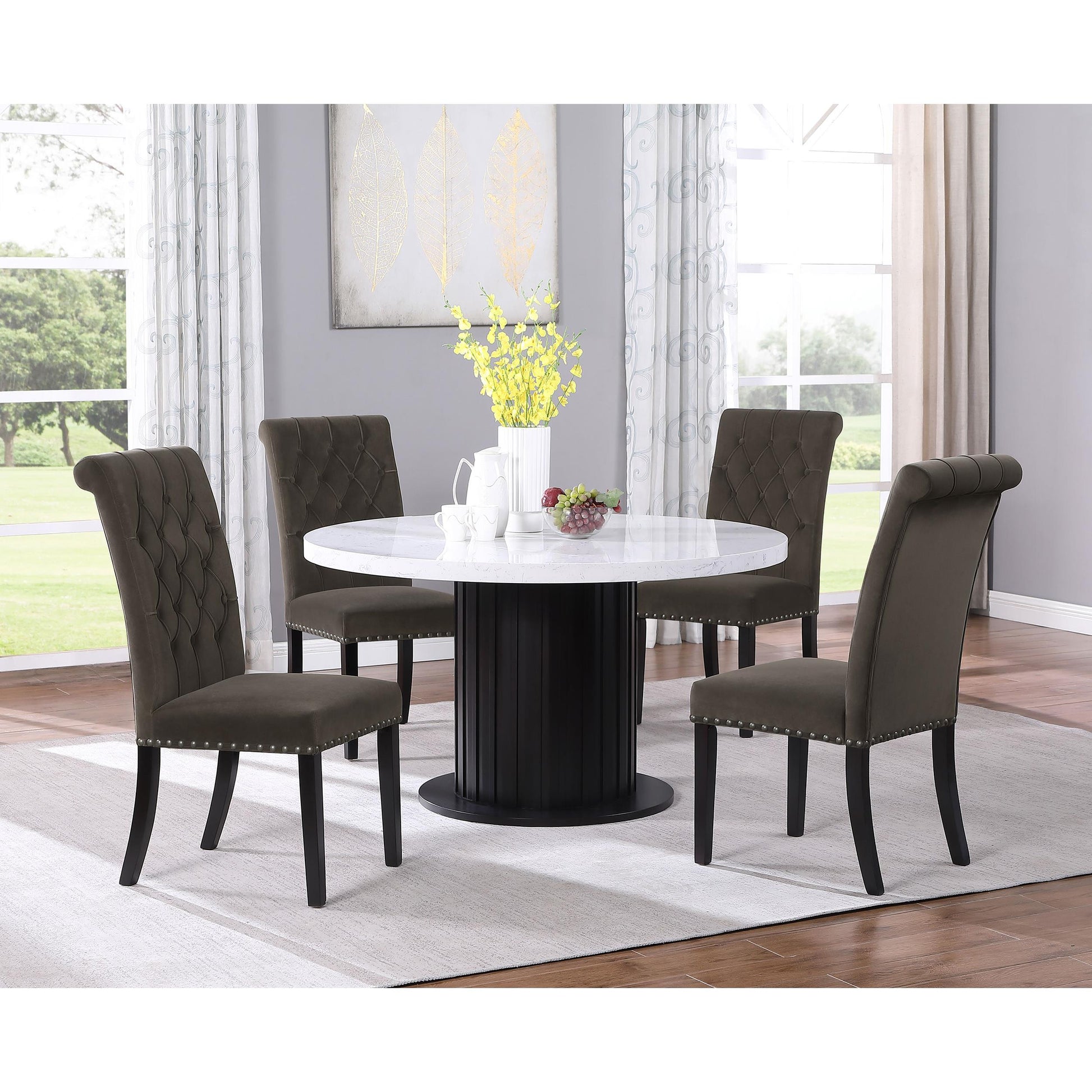 Coaster Furniture Alana 115172 Velvet Upholstered Dining Side Chair - Brown IMAGE 9