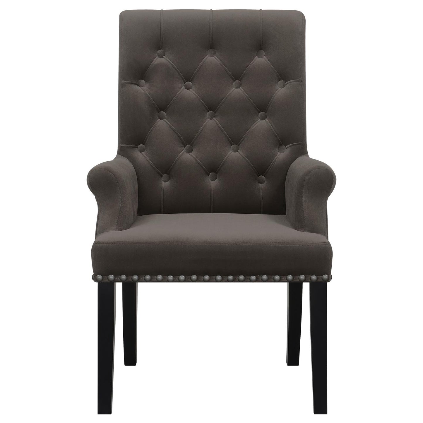 Coaster Furniture Alana 115173 Velvet Upholstered Dining Arm Chair - Brown IMAGE 2