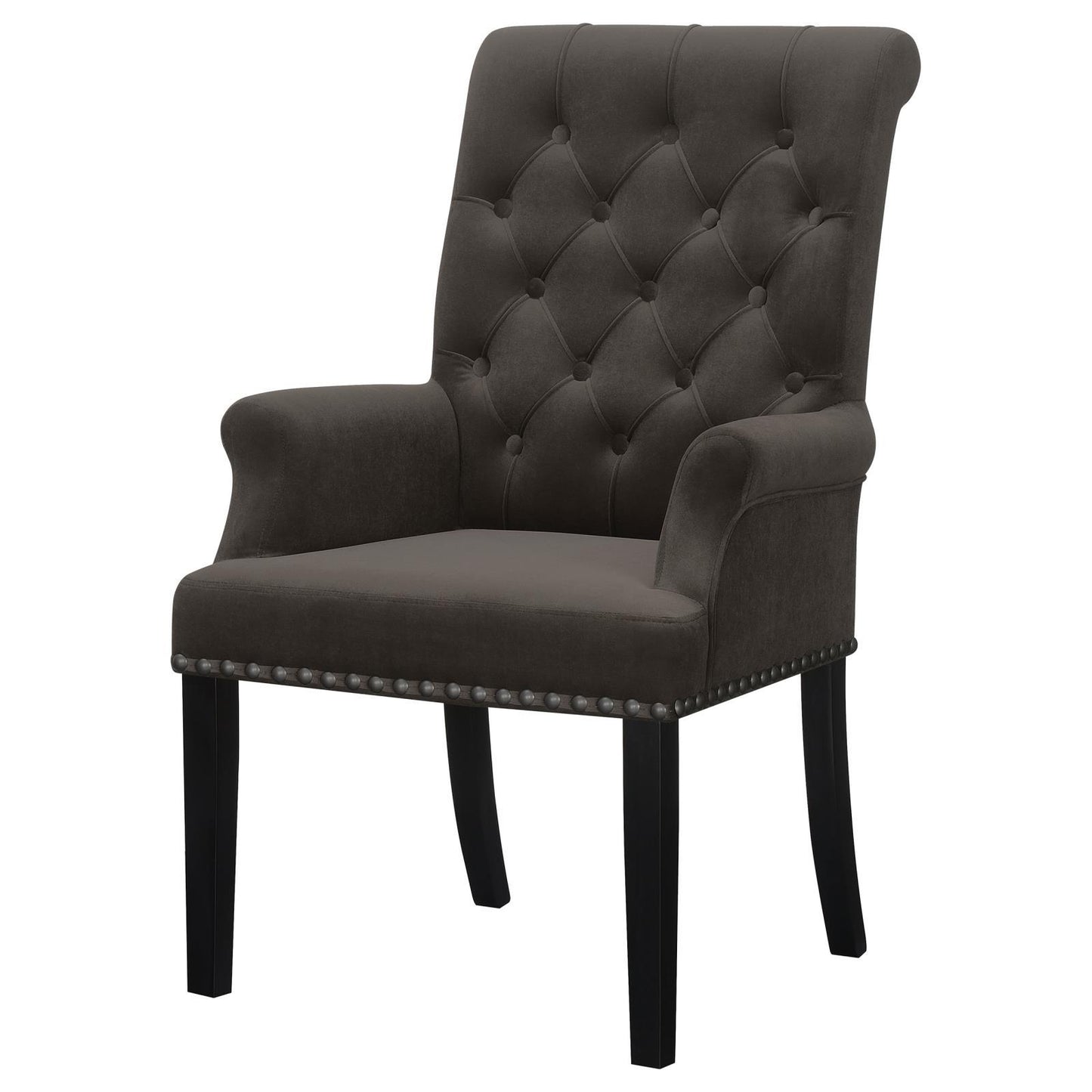 Coaster Furniture Alana 115173 Velvet Upholstered Dining Arm Chair - Brown IMAGE 3