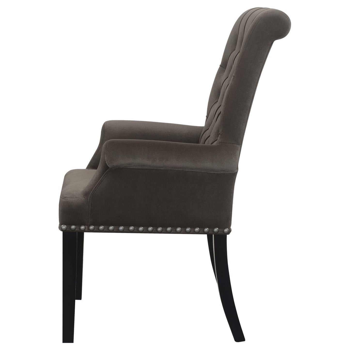 Coaster Furniture Alana 115173 Velvet Upholstered Dining Arm Chair - Brown IMAGE 4