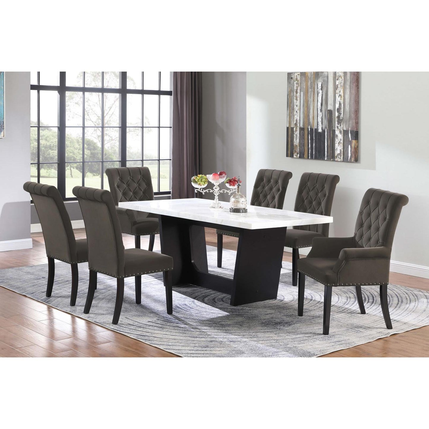 Coaster Furniture Alana 115173 Velvet Upholstered Dining Arm Chair - Brown IMAGE 8