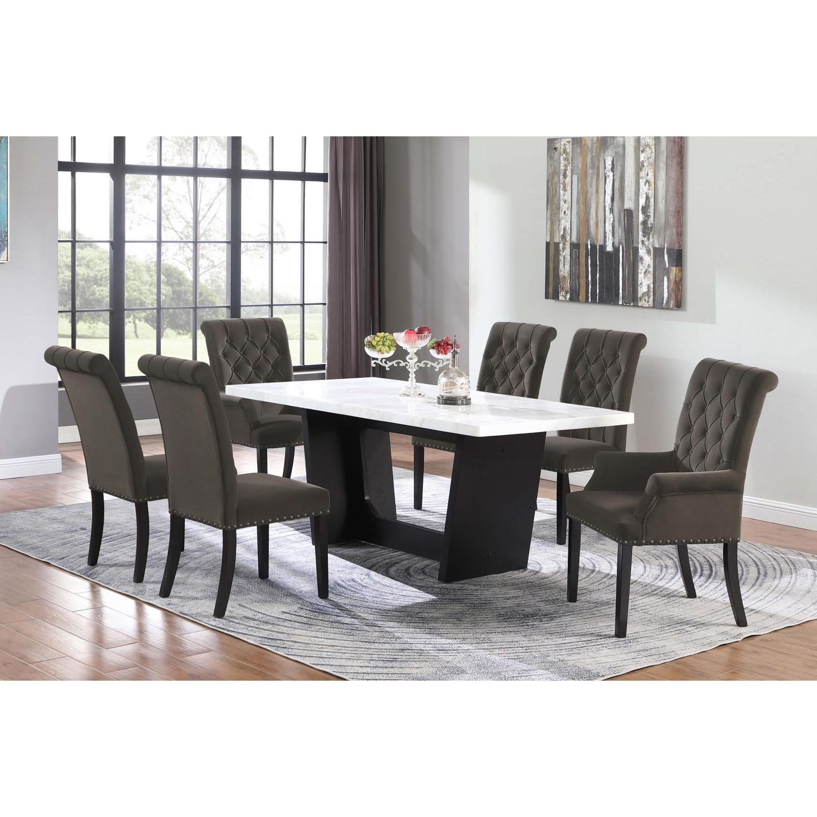 Coaster Furniture Alana 115173 Velvet Upholstered Dining Arm Chair - Brown IMAGE 8