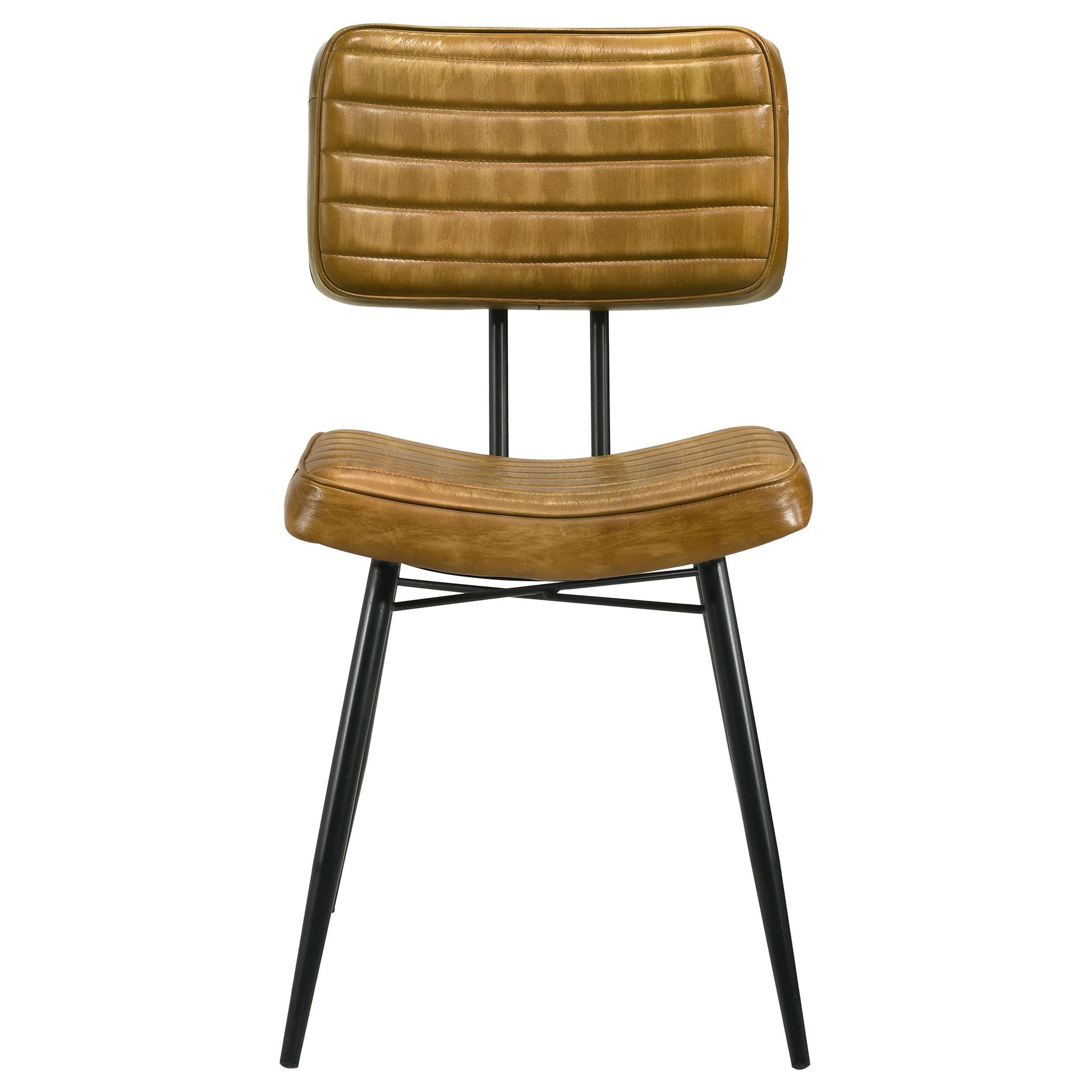 Coaster Furniture Misty 110642 Leather Upholstered Dining Side Chair - Camel IMAGE 2