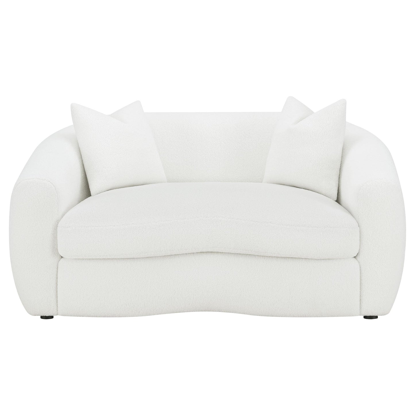 Coaster Furniture Isabella 509872 Faux Sheepskin Upholstered Loveseat - Natural IMAGE 2