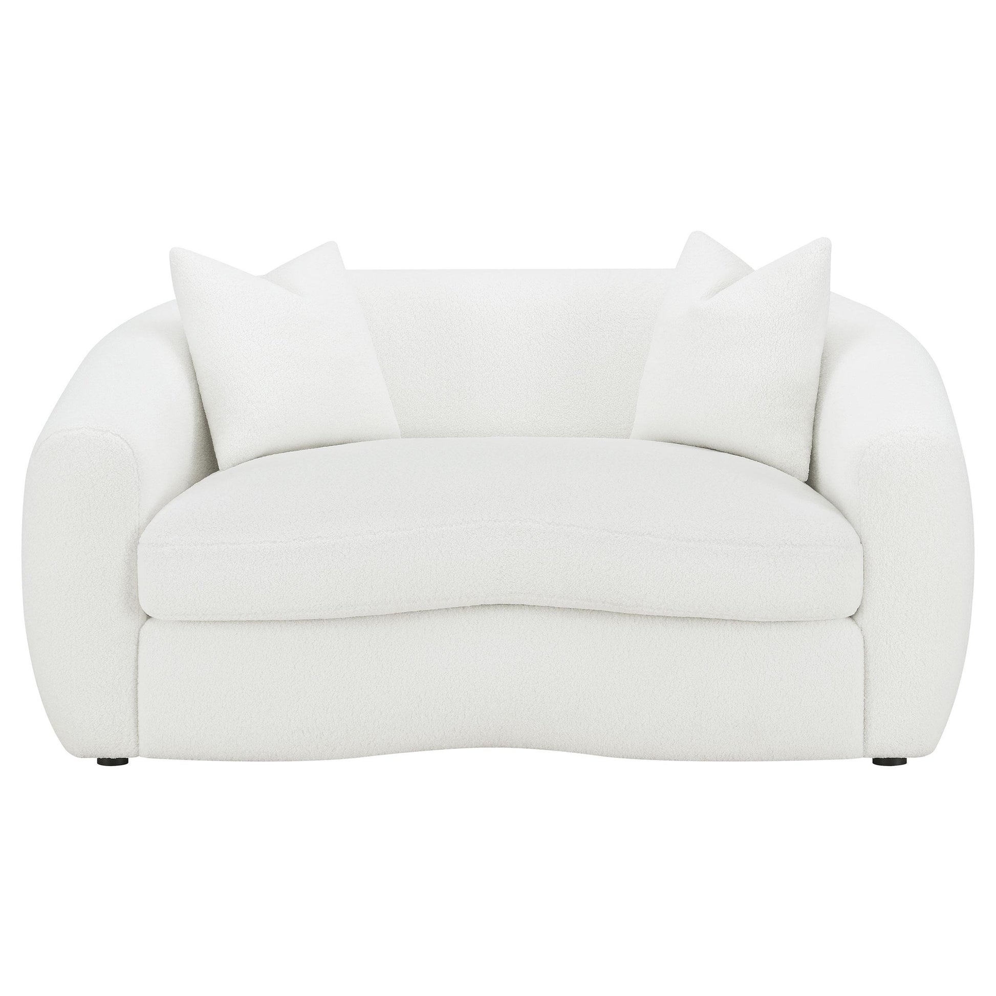 Coaster Furniture Isabella 509872 Faux Sheepskin Upholstered Loveseat - Natural IMAGE 2