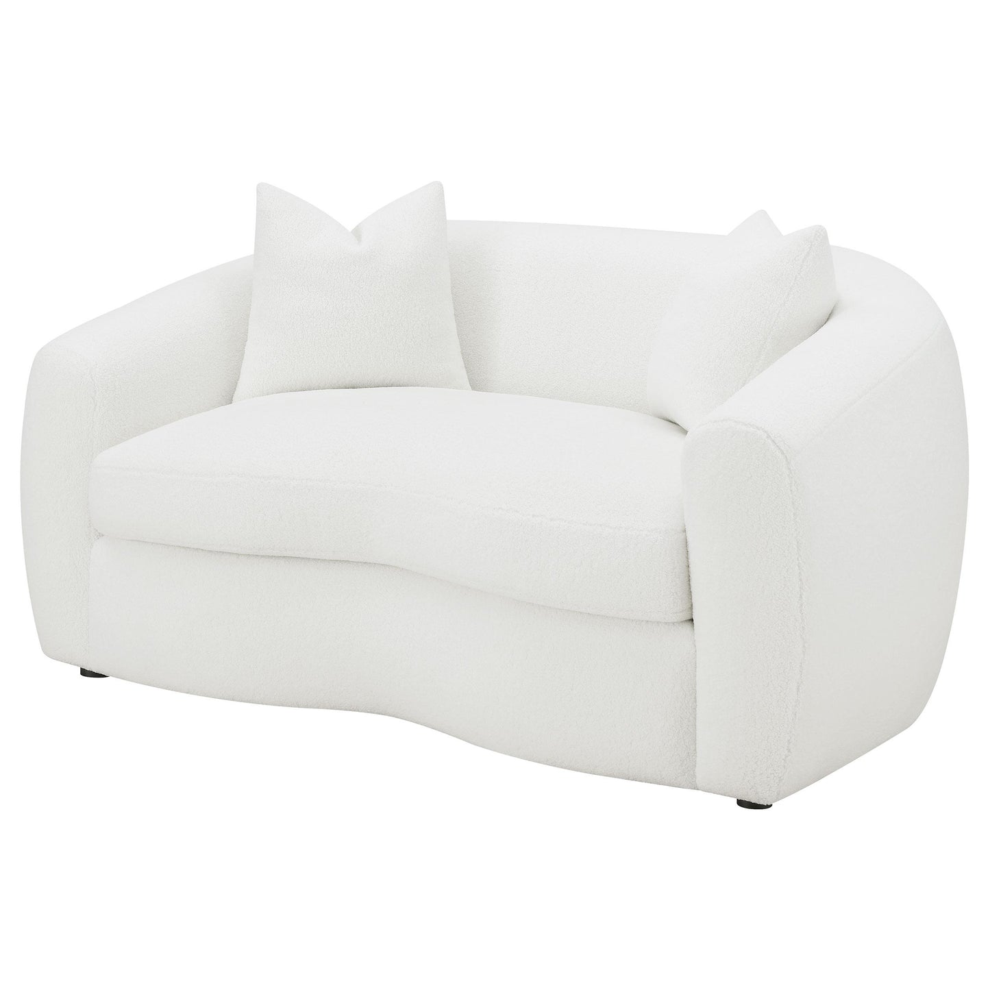 Coaster Furniture Isabella 509872 Faux Sheepskin Upholstered Loveseat - Natural IMAGE 3