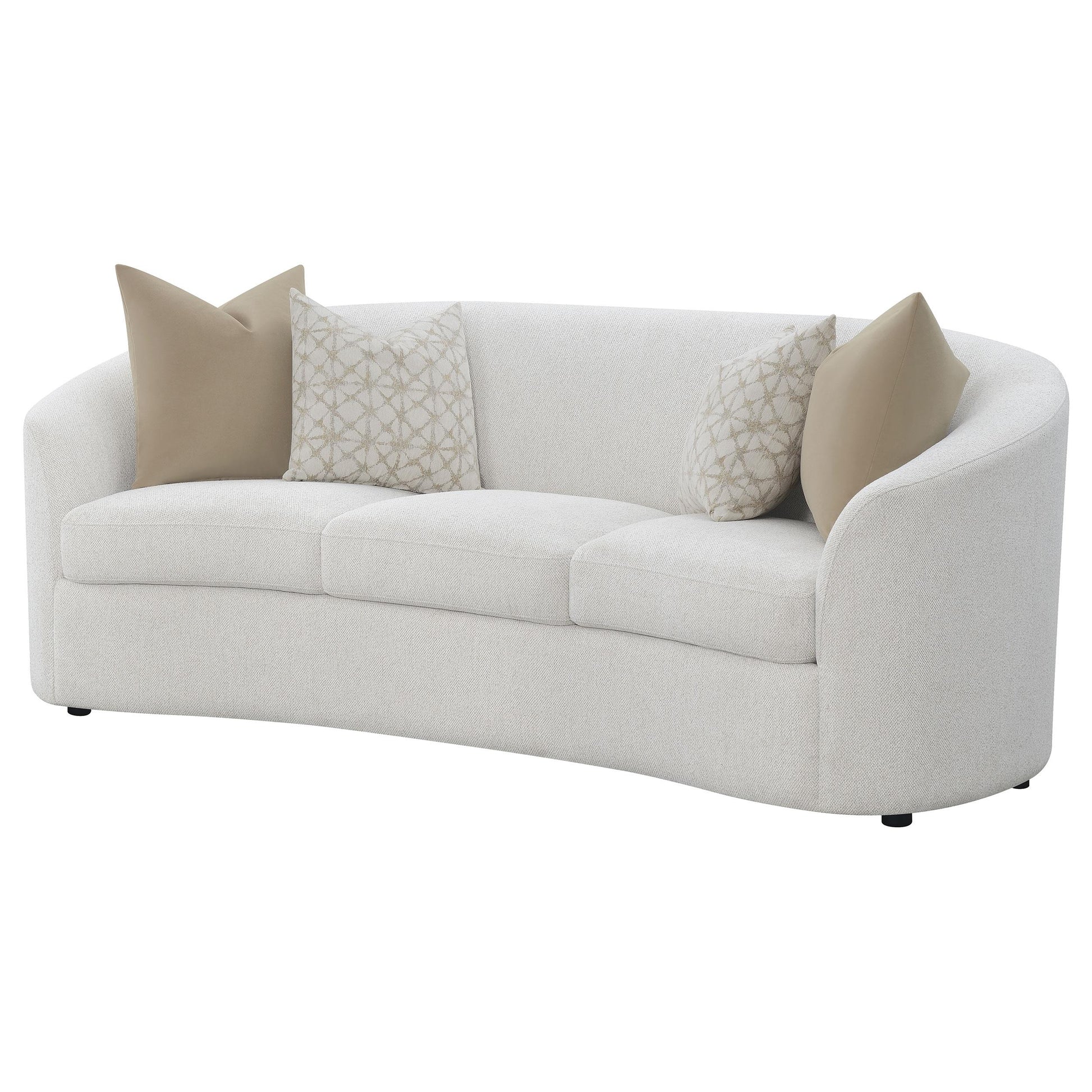 Coaster Furniture Rainn 509171 Boucle Upholstered Sloped Arm Sofa - Latte IMAGE 3