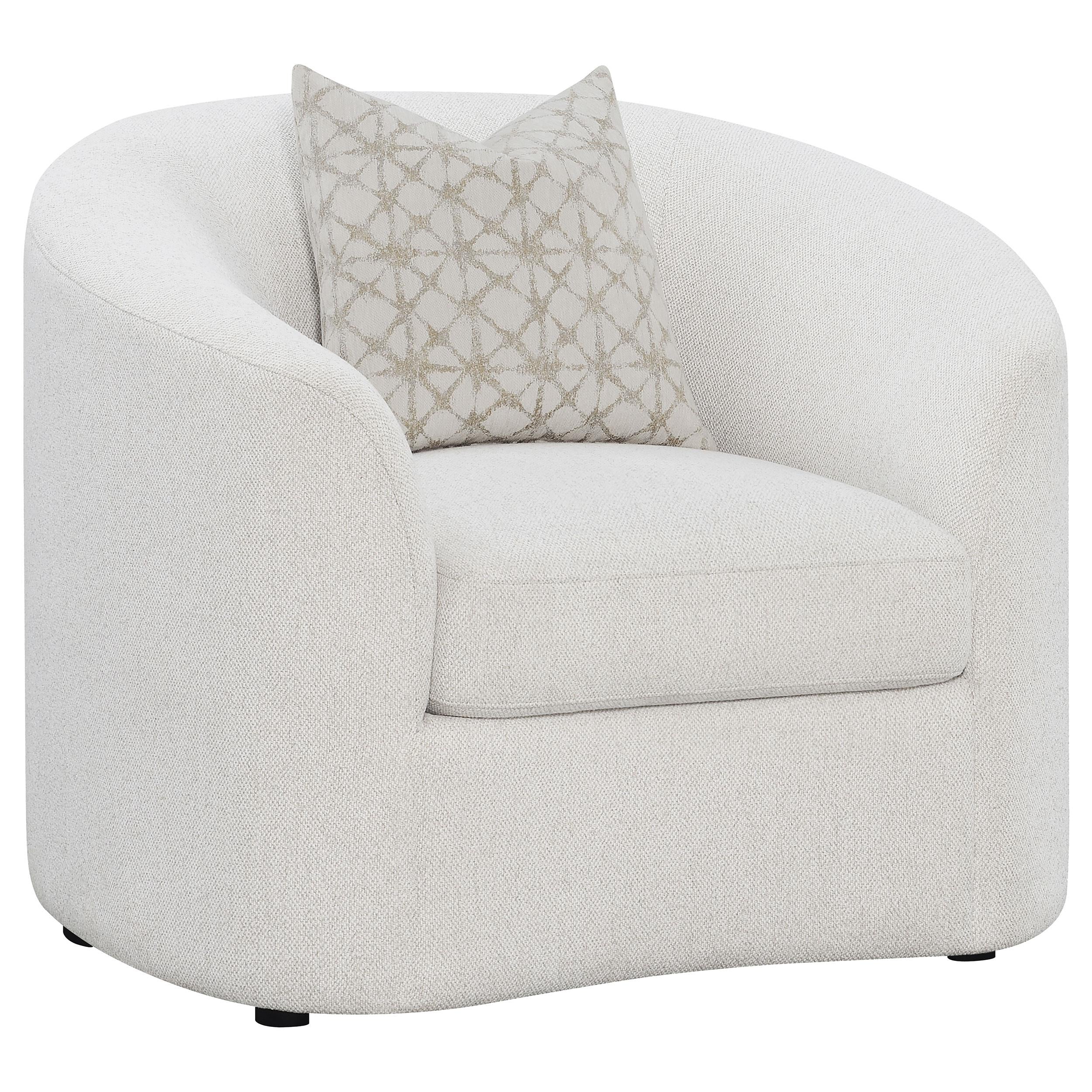 Coaster Furniture Rainn 509173 Boucle Upholstered Sloped Arm Accent Chair - Latte IMAGE 1
