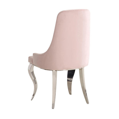 Coaster Furniture Antoine 108813 Velvet Upholstered Dining Side Chair - Pink IMAGE 2
