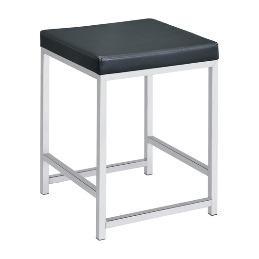 Coaster Furniture Afshan 935924 Upholstered Square Padded Vanity Stool - Chrome IMAGE 1