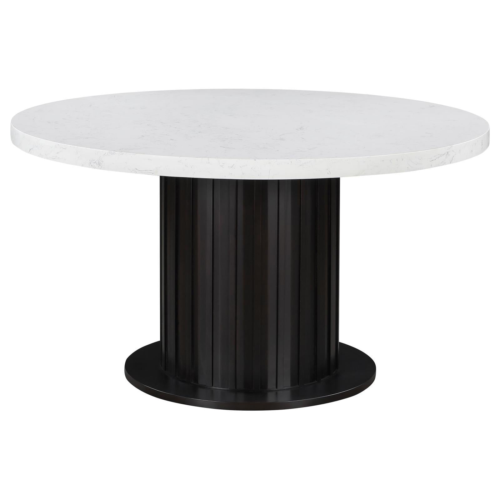  Coaster Furniture Sherry 115490 Round 54-inch Marble Top Dining Table - Rustic Espresso IMAGE 1