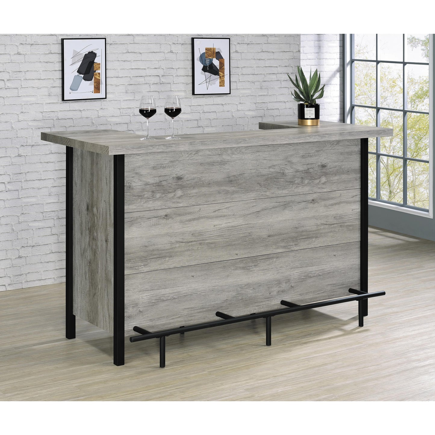 Coaster Furniture Bellemore 182105 Freestanding Home Bar Wine Cabinet - Grey Driftwood IMAGE 6
