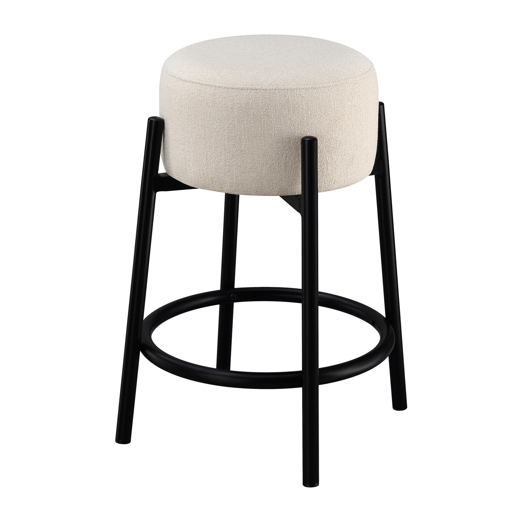  Coaster Furniture Leonard 182175 Upholstered Backless Counter Stool - White IMAGE 1