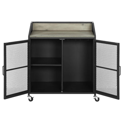 Coaster Furniture Arlette 183476 2-door Mobile Home Bar Wine Cabinet - Sandy Black IMAGE 4