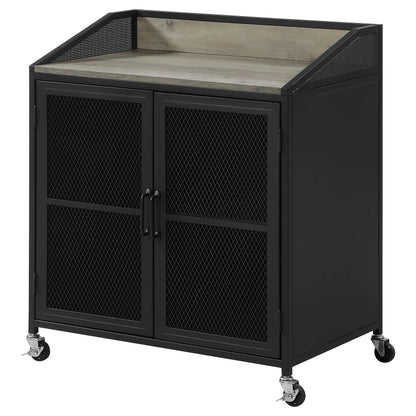Coaster Furniture Arlette 183476 2-door Mobile Home Bar Wine Cabinet - Sandy Black IMAGE 5