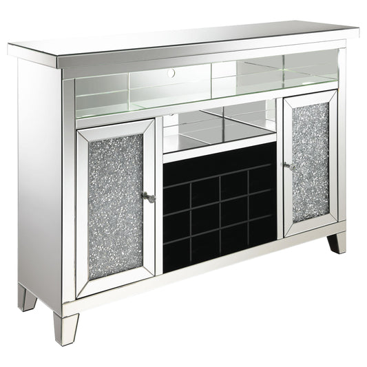 Coaster Furniture Melinda 183627 2-door LED Mirrored Wine Storage Bar Cabinet - Silver IMAGE 2