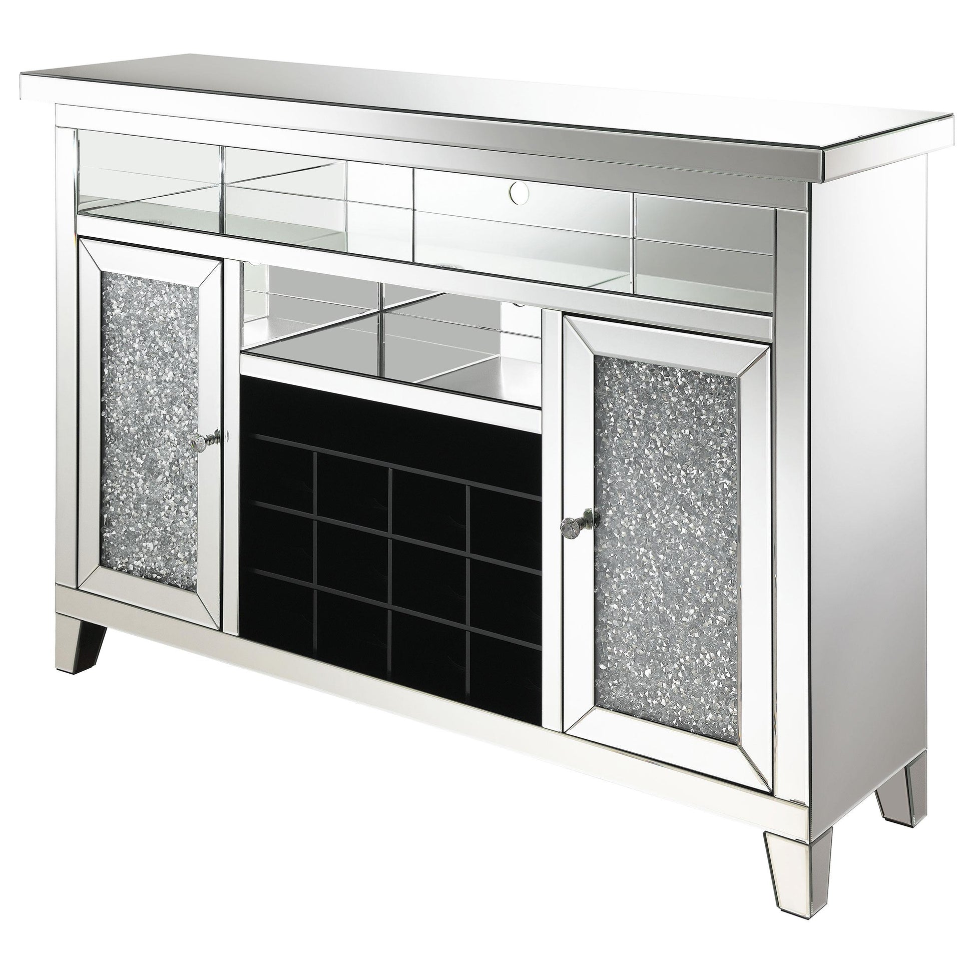 Coaster Furniture Melinda 183627 2-door LED Mirrored Wine Storage Bar Cabinet - Silver IMAGE 5