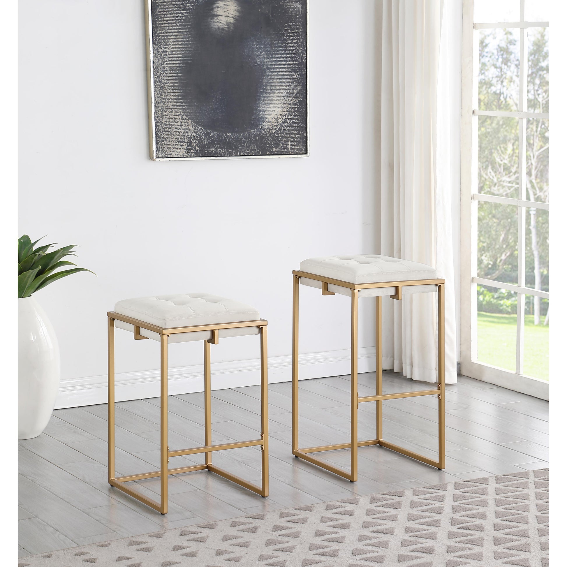 Coaster Furniture Nadia 183646 Upholstered Backless Bar Stool - Beige IMAGE 6