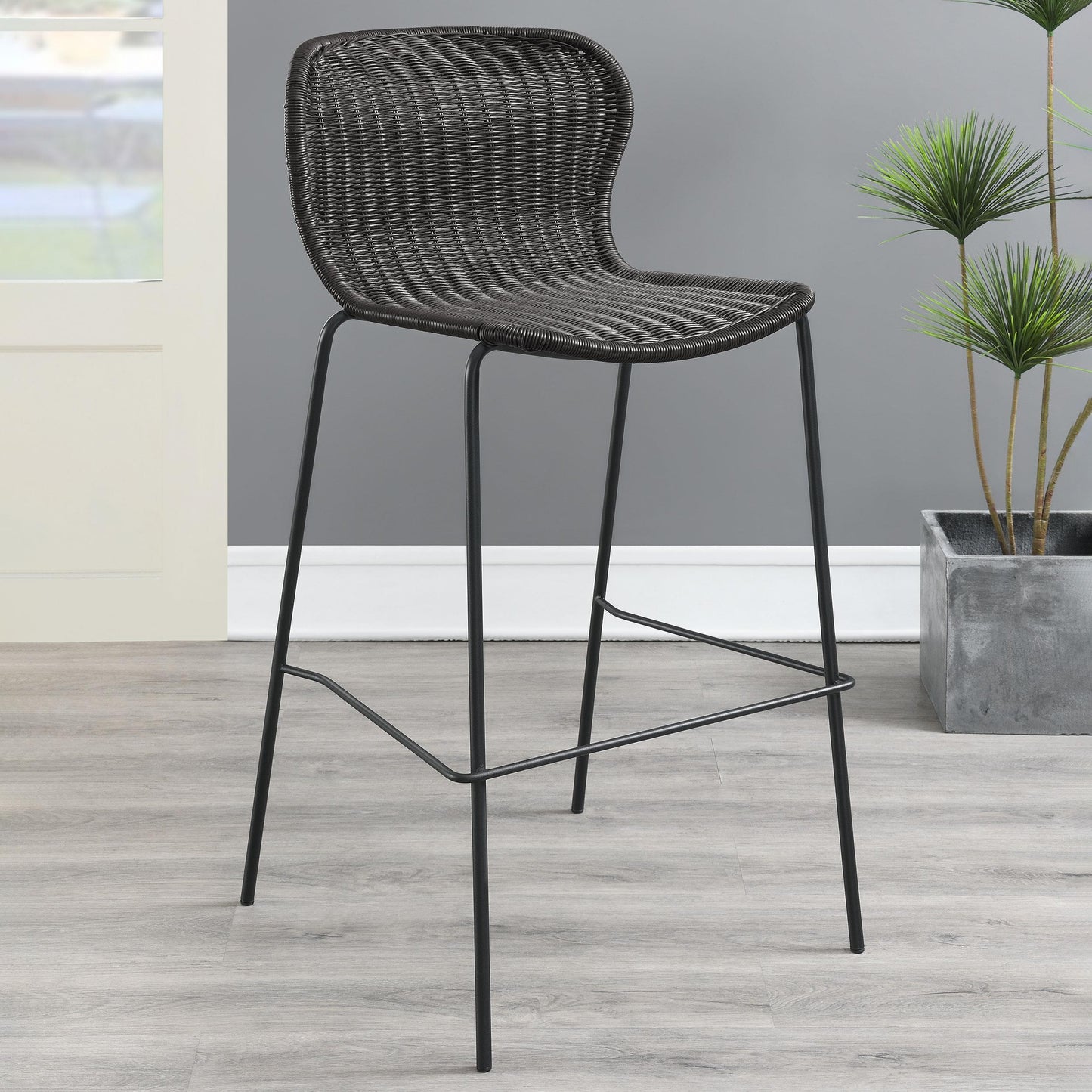 Coaster Furniture Mckinley 192040 Faux Rattan Metal Bar Chair - Brown IMAGE 8