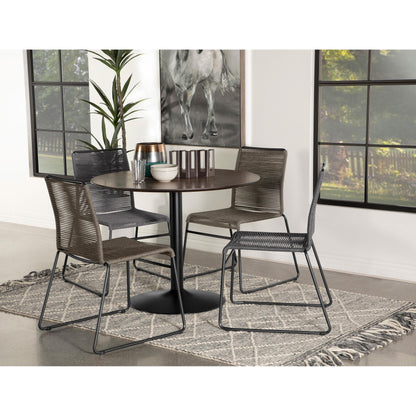 Coaster Furniture Jerome 192062 Woven Rope Stackable Side Chair - Charcoal IMAGE 9