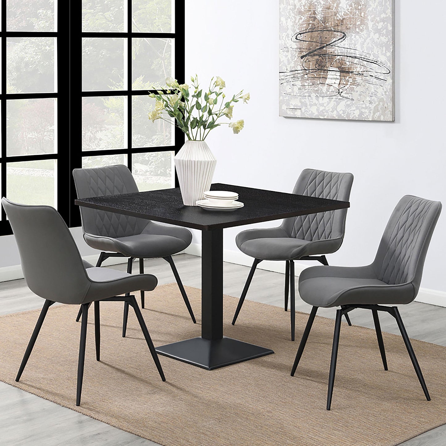 Coaster Furniture Diggs 193312 Upholstered Swivel Dining Side Chair - Grey IMAGE 10