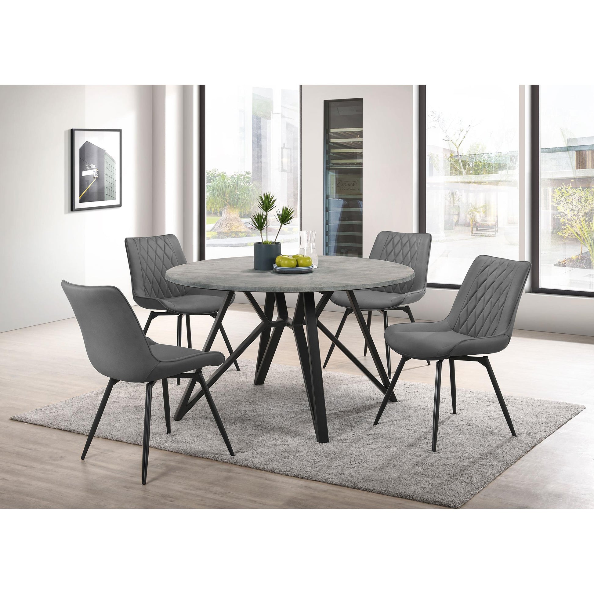 Coaster Furniture Diggs 193312 Upholstered Swivel Dining Side Chair - Grey IMAGE 12