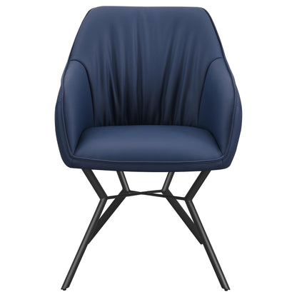 Coaster Furniture Mayer 193722 Upholstered Dining Arm Chair - Blue and Brown IMAGE 2